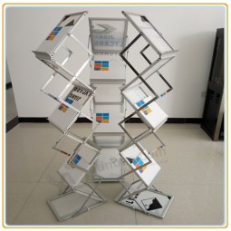 Factory direct wholesale customize top quality A3 Acrylic Brochure Holder Magazine Stand Zigzag Literature Rack