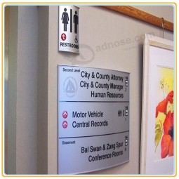 Wholesale customized high quality Curved Wall-Mounted Sign/ Rest Room Sign