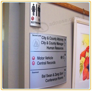 Wholesale customized high quality Curved Wall-Mounted Sign/ Rest Room Sign