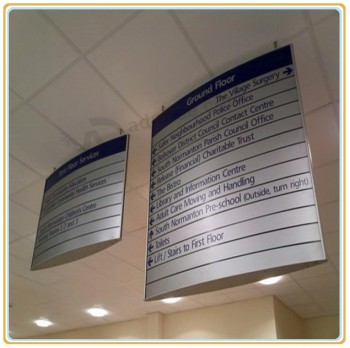 Ceiling Suspended Way-Finding Sign with Steel Wire Set