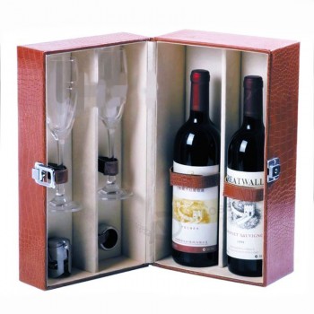Boîte de cadeau d'emballage de vin rouge en papier chaud
