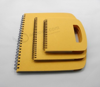 Cheap Custom Spiral Binding Notebook/Diary with Die-Cut Handle