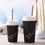 Copos de papel descartáveis ​​personalizados baratos para café quente com logotipo impresso