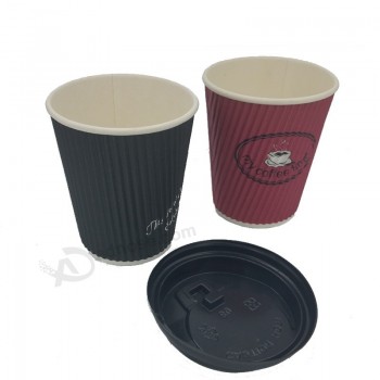 Cheap Recyclable Ripple Wall Barrier Insulated Cafe Paper Cups