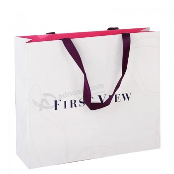 Bolsa de regalo de compras de papel de moda con logotipo personalizado