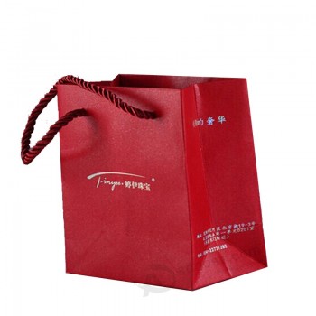 Custom Paper Shopping Gift Bag with Hot Silver Foil Wholesale