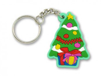 定制促销圣诞树软pvc钥匙扣制造商