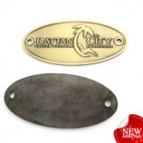 Usine personnalisée antique fine sac à main logo en relief plaque de métal