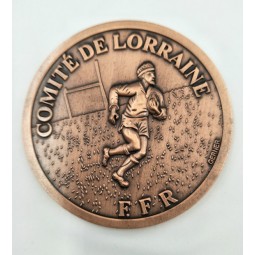 Moneda medalla de cobre antiguo de los deportes al por mayor barato