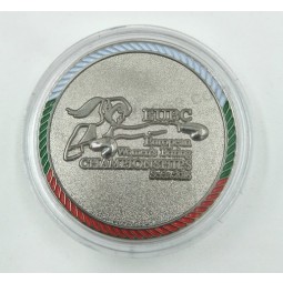 Moneta logo placcato argento con custodia in plastica a buon mercato all'ingrosso