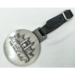Colgante de metal con logotipo 3D en forma de llavero cinturón de cuero barato al por mayor