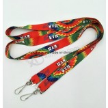 Goedkope op maat geprinte polyester sublimatie nek lanyard groothandel