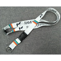 Fabriek bedrukte lint polyester lanyard voor badge en medailleweefsel groothandel