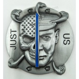 Distintivo antiquariato della polizia della vigilanza placcato argento antico di modo freddo all'ingrosso poco costoso