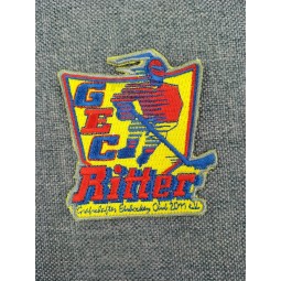 Heat Cut Cheap Custom Logo Embroidery Patch with Hot Melt Adhesive