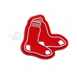 Wholesale customized high quality Sock Shape Red Soft PVC Rubber Badge