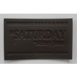 Wholesale customized high quality Fake Leather Material Hot Stamp Text Leather Patch