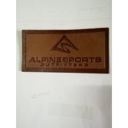 Wholesale customized high quality Debossed Logo and Text Leather Patch