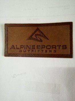 Wholesale customized high quality Debossed Logo and Text Leather Patch