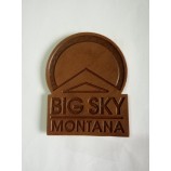 Wholesale customized high quality Pressed Logo and Text Leather Patch