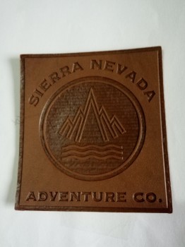 批发定制高品质大矩形凹凸皮革贴片