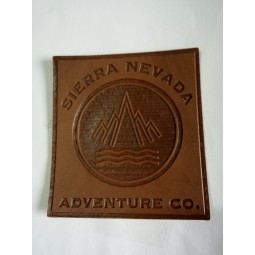 Wholesale customized high quality Big Rectangle Shape Debossed Leather Patch