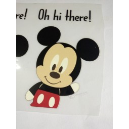 Etiqueta de transferencia de calor de impresión de diseño de mickey mouse de alta calidad al por mayor