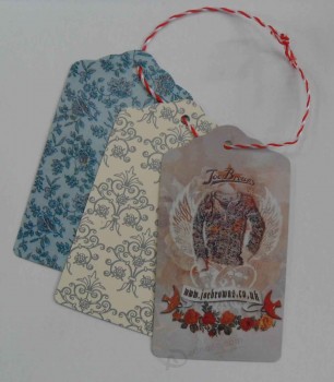 Wholesale customized high quality Full Printed Colours Garment Paper Hangtag