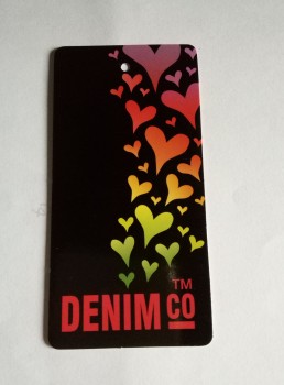 Wholesale customized high quality Printed Full Colours Glossy Laminated Paper Hangtag