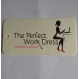 Atacado personalizado de alta qualidade impresso vermelho preto cores para hangTag roupas femininas