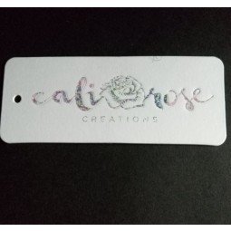 Großhandel maßgeschneiderte hochwertige deBossed logo uncoated karte hangEtikett