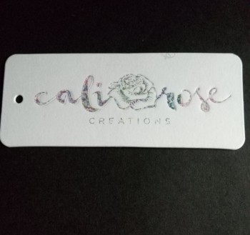 Wholesale customized high quality Debossed Logo Uncoated Card Hangtag