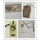 Material de lona personalizada de alta calidad al por mayor y hangLa etiqueta de impresión en serigrafía