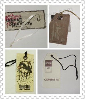Wholesale customized high quality Canvas Material and Silkcreen Printing Hangtag
