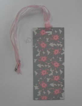 Wholesale customized high quality Sport UV Pattern with Transparent Silk Ribbon Hangtag