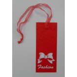 Atacado personalizado de alta qualidade BorBoleta Branca flocking hangTag papel