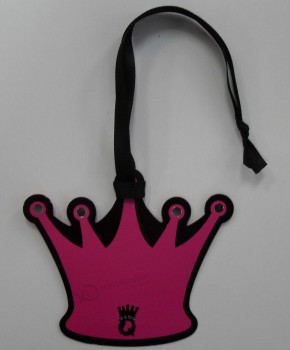 Wholesale customized high quality Queen Crown Die Cut Shape Printed Hangtag