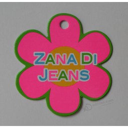 Wholesale customized high quality Printed Pink Fluorescent Die Cut Tag