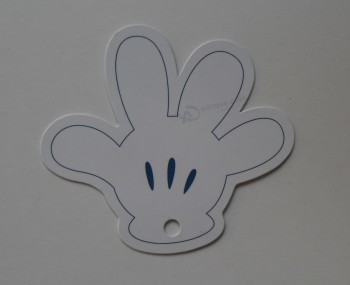 Wholesale customized high quality Die Cut Palm Shape Printed Paper Hangtag