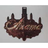 Venta al por mayor personalizada de alta calidad impresa oSegundoscuro color marrón hangLa etiqueta de papel