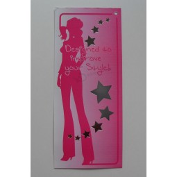 Venta al por mayor de alta calidad personalizada estrellas de papel de plata para los pantalones vaqueros hangLa etiqueta de papel