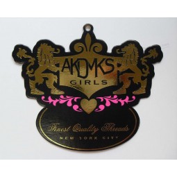 Wholesale customized high quality Gold Foil Design Die Cut for Clothing Hangtag