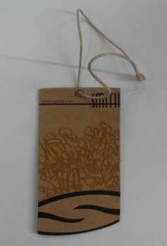 Wholesale customized high quality Recycled Kraft Card Printed Hangtag