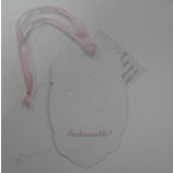 Atacado personalizado de alta qualidade em relevo cartão Branco com papel de arroz hangTag