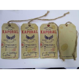 Großhandels kundengeBundenes KrafTpaPier kardiert hangEtikett und TaillenumBau