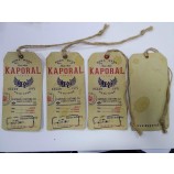 Groothandel aangepaste hoge kwaliteit kraftkaart hangLaBel en taille LaBel