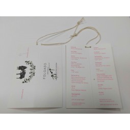 Groothandel aangepaste hoge kwaliteit geopend en gevouwen paPier kledingstuk LaBel
