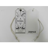 Groothandel aangepaste hoge kwaliteit witte kaart paPier kleding laBel LaBel
