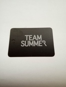 Wholesale customized high quality Printed Black and Grey on Both Sides Paper Hangtag