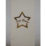 Conception personnalisée de paPier d'or de haute qualité en gros sur hangMarque de paPier Blanc
